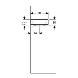 Geberit Preciosa 2 Handwaschbecken, 40x10,5x28cm, Hahnloch rechts, ohne Überlauf, We... GEBERIT-273240000 4022009311389 (Abb. 1)