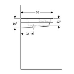 Geberit Bambini Waschtisch mit seitlichem Schwammbecken, 60x16,3x55cm... GEBERIT-162700000 4022009011708 (Abb. 1)