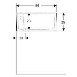 Geberit Publica Mehrzweckbecken mit zwei Becken und Überlauf 90x25x56cm... GEBERIT-350490000 4022009077650 (Abb. 1)