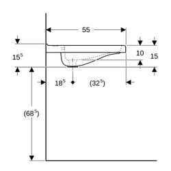 Geberit Renova Comfort Square Waschtisch barrierefrei 60x55cm, ohne Hahnloch, mit Üb... GEBERIT-128663000 4022009320183 (Abb. 1)