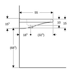 Geberit Renova Comfort Square Waschtisch barrierefrei, Breite 60cm, Tiefe 55cm, ohne... GEBERIT-128661000 4022009317688 (Abb. 1)