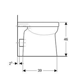 Geberit Renova Comfort Square Stand-WC Tiefspüler, erhöht, H 46cm, teilgeschlossene ... GEBERIT-218500000 4022009312010 (Abb. 1)
