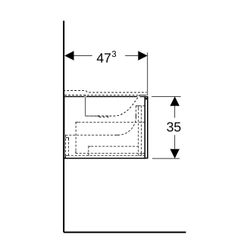 Geberit Xeno2 Unterschrank für Waschtisch aus Mineralwerkstoff 2 Schubladen, 159,5x3... GEBERIT-500346431 4025416356301 (Abb. 1)