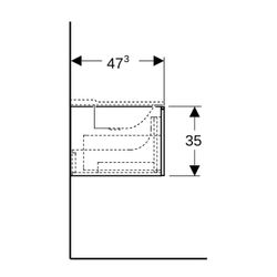 Geberit Xeno2 Unterschrank für Waschtisch aus Mineralwerkstoff, 2 Schubladen, 139,5x... GEBERIT-500347001 4025416361213 (Abb. 1)