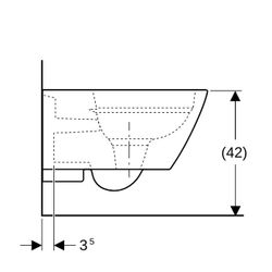 Geberit Smyle Square Wand-WC Tiefspüler geschlossene Form Rimfree, Weiß KeraTect... GEBERIT-500208018 4025416357582 (Abb. 1)
