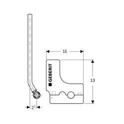 Geberit FlowFit Metallrohr-Anschluss-T-Stück mit Anschlussverschraubung für Eurokonu... GEBERIT-619421221 4025416601319 (Abb. 1)