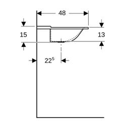 Geberit Xeno2 Möbelwaschtisch, Breite 140cm, Tiefe 48cm, ohne Hahnloch, ohne Überlau... GEBERIT-500276001 4025416383215 (Abb. 1)