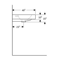 Geberit iCon Aufsatzwaschtisch, Breite 60cm, Tiefe 48,5cm, Hahnloch mittig, Überlauf... GEBERIT-124560600 4022009335088 (Abb. 1)