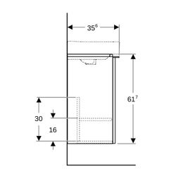 Geberit Smyle Square Unterschrank für Handwaschbecken, 1 Tür, Anschlag Rechts, 44,2x... GEBERIT-500350001 4025416358442 (Abb. 1)