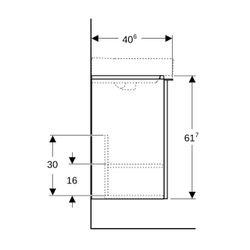 Geberit Smyle Square Unterschrank für Handwaschbecken, 1 Tür, Anschlag rechts, 49,2x... GEBERIT-500363JK1 4025416437079 (Abb. 1)
