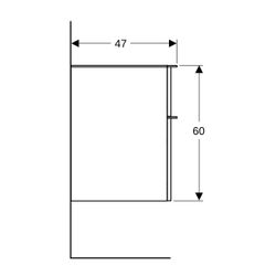 Geberit Smyle Square Seitenschrank 2 Schubladen, 45x60x47cm, Sandgrau lackiert hochg... GEBERIT-500357JL1 4025416437314 (Abb. 1)