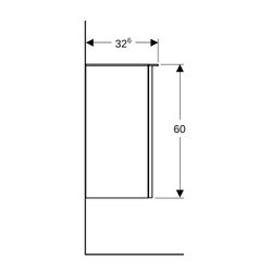 Geberit Smyle Square Seitenschrank, 1 Tür, 36x60x32,6cm, Lava lackiert matt, Lava pu... GEBERIT-500360JK1 4025416432012 (Abb. 1)
