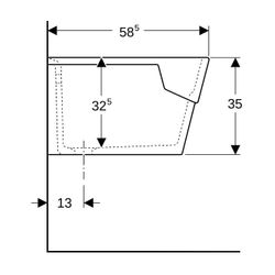 Geberit Publica Garda Mehrzweckbecken, 74x35x58,5cm... GEBERIT-355675000 4022009080360 (Abb. 1)