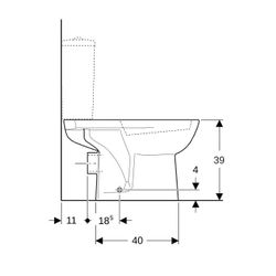 Geberit Renova Stand-WC für Aufputzspülkasten aufgesetzt, Tiefspüler, Abgang horizon... GEBERIT-203820600 4022009353723 (Abb. 1)