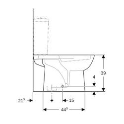 Geberit Renova Stand-WC für Aufputzspülkasten aufgesetzt, Tiefspüler, Abgang vertika... GEBERIT-203821600 4022009353730 (Abb. 1)