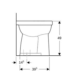 Geberit Renova Comfort Stand-WC Flachspüler, erhöht, Höhe 49cm, Abgang vertikal Tief... GEBERIT-218521000 4022009353686 (Abb. 1)