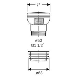 Geberit Belüftungsventil GRB50, für Entwässerungssysteme Außendurchmesser 50mm... GEBERIT-359900001 4025416352105 (Abb. 1)