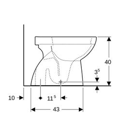 Geberit Renova Stand-WC Tiefspüler, Abgang vertikal, teilgeschlossene Form, Rimfree ... GEBERIT-500399012 4025410572998 (Abb. 1)