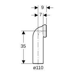 Geberit Anschlussbogen 90 Grad, A9cm... GEBERIT-152610111 4025416019138 (Abb. 1)