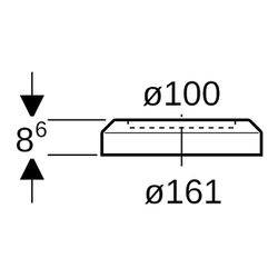 Geberit Wandrosette für Anschlussbogen 90 Grad für WC Außendurchmesser 100mm, Alpinw... GEBERIT-242716111 4025416050643 (Abb. 1)