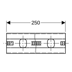 Geberit Schiene GIS, 3,2x0,7cm, Stahl, verzinkt, 461085001... GEBERIT-461085001 4025416163954 (Abb. 1)