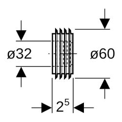 Geberit Manschette für Spülrohranschluss Außendurchmesser 32mm... GEBERIT-242018001 4025416050551 (Abb. 1)