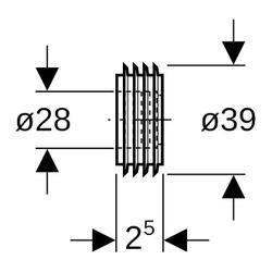 Geberit Manschette für Spülrohranschluss Außendurchmesser 28mm... GEBERIT-119669001 4025416008644 (Abb. 1)