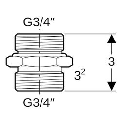 Geberit Übergang Eurokonus, mit Außengewinde CW617N, G 3/4″, G1 3/4″... GEBERIT-641533001 4025416128328 (Abb. 1)