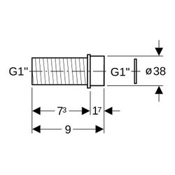 Geberit Verlängerung 1", Alpinweiß... GEBERIT-152921111 4025416122579 (Abb. 1)
