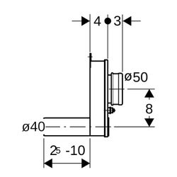 Geberit Urinalsiphon Abgang horizontal, mit Sonde Außendurchmesser 40mm, Alpinweiß... GEBERIT-152934111 4025416148555 (Abb. 1)
