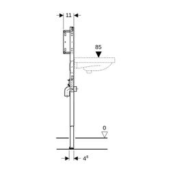 Geberit Duofix Element für Waschtisch, 112-130cm, schmale Ausführung, Wandarmatur Un... GEBERIT-111274002 4064746029370 (Abb. 1)