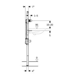 Geberit Duofix Element für Waschtisch, 130cm elektronische Wandarmatur mit UP-Funkti... GEBERIT-111558002 4064746030444 (Abb. 1)
