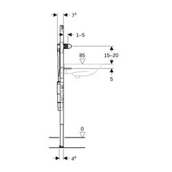 Geberit Duofix Element für Waschtisch, 130cm, elektronische Wandarmatur mit UP-Funkt... GEBERIT-111561002 4064746030475 (Abb. 1)