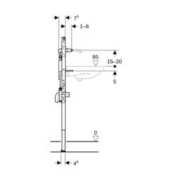 Geberit Duofix Element für Waschtisch, 112-130cm, ONE Wandarmatur mit UP-Funktionsbo... GEBERIT-111069002 4064746029080 (Abb. 1)