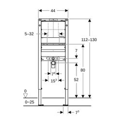 Geberit Duofix Element für Waschtisch, 112-130cm, schmale Ausführung, Wandarmatur Un... GEBERIT-111274002 4064746029370 (Abb. 1)