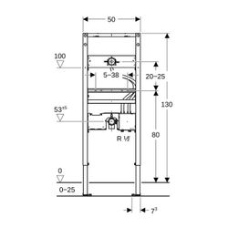 Geberit Duofix Element für Waschtisch, 130cm elektronische Wandarmatur mit UP-Funkti... GEBERIT-111558002 4064746030444 (Abb. 1)