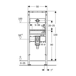 Geberit Duofix Element für Waschtisch, 130cm, elektronische Wandarmatur mit UP-Funkt... GEBERIT-111561002 4064746030475 (Abb. 1)
