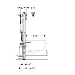 Geberit Duofix Element für Wand-WC 112cm, Metall-/Holzständerwände, mit Sigma Unterp... GEBERIT-111900006 4064746031335 (Abb. 1)