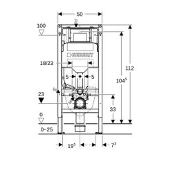 Geberit Duofix Element für Wand-WC 112cm, Metall-/Holzständerwände, mit Sigma Unterp... GEBERIT-111900006 4064746031335 (Abb. 1)