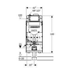 Geberit GIS Element für Wand-WC, 125cm, mit Sigma UP-Spülkasten 12cm, mit HS30 Hygie... GEBERIT-461208002 4064746032936 (Abb. 1)