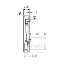 Geberit GIS Element für Wand-WC, 114cm, mit Sigma UP-Spülkasten 12cm und Power and C... GEBERIT-461301006 4064746032967 (Abb. 1)