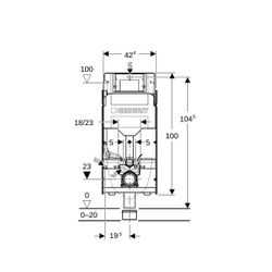 Geberit GIS Element für Wand-WC, 114cm, mit Sigma UP-Spülkasten 12cm und Power and C... GEBERIT-461301006 4064746032967 (Abb. 1)
