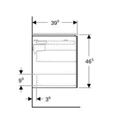 Geberit ONE Unterschrank für Waschtisch, 2 Schubladen, verkürzte Ausladung, 89,5x46,... GEBERIT-500385011 4025410572417 (Abb. 1)