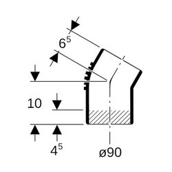 Geberit Silent db20 Bogen 30 Grad, Außendurchmesser 90mm... GEBERIT-308300141 4025416084655 (Abb. 1)