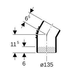 Geberit Silent db20 Bogen 30 Grad, Außendurchmesser 135mm... GEBERIT-312300141 4025416162575 (Abb. 1)