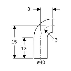 Geberit PE Bogen mit langem Schenkel 90 Grad, Außendurchmesser 40mm... GEBERIT-360055161 4025416021575 (Abb. 1)