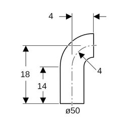 Geberit PE Bogen mit langem Schenkel 90 Grad, Außendurchmesser 50mm... GEBERIT-361055161 4025416022374 (Abb. 1)
