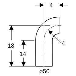 Geberit PE Bogen mit langem Schenkel 90 Grad, Außendurchmesser 50mm, 361055161... GEBERIT-361055161 4025416022374 (Abb. 1)
