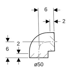 Geberit PE Bogen 88,5 Grad, Außendurchmesser 50mm... GEBERIT-361088161 4025416022442 (Abb. 1)