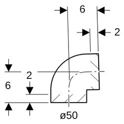 Geberit Bogen 88,5 Grad, DN 50, 50mm, PE-HD, Schwarz, 361088161... GEBERIT-361088161 4025416022442 (Abb. 1)